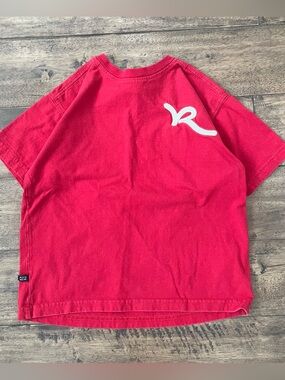 Vintage Y2K Woman’s Babydoll Rocawear red tee with white logo Top Size L #rapper